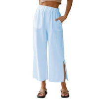 FVWitlyh pantalone za ženske pantalone sa džepovima Ženske pantalone Široko noge Visoko struk parouser