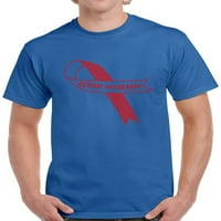 Majica za informiranje o autizmu za muškarce Crvena vrpca Muška majica Grafički tee bijeli tisak