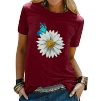 Žene Ležerne prilike cvjetne košulje Kratki rukav O-izrez Modna gornja labava elegantna bluza s majicama