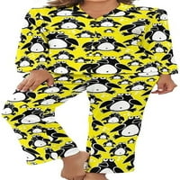 Slatka pingvini za ženska padžama set padžama dolje za spavanje PJ set Loungewear Noćno odijelo sa džepom
