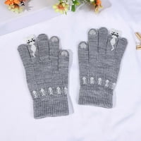 Levmjia rukavice za čišćenje zimske ženske hladne i otporne na vjetrovitosti uzorak plišane tople pletene