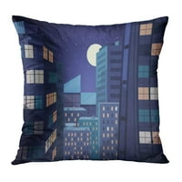 Gradska noć Cityscape urbani ured Mjesec i Sky Street Architecture prekrasan jastučni jastučni jastuk