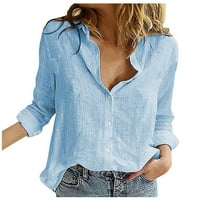 Bluze za žene Ljeto Ležerne prilike za bluze s dugim rukavima 3xl