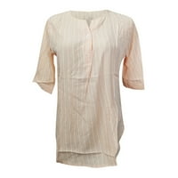 Yubnlvae košulje za žene ženski casual prugasti s bluze za izrez od ručica s pola rukava majice ružičaste xxxl