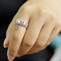 Elegantne djevojke Rhinestone Inlaid prsten za vjenčanje EngageBoySk godišnjica Nakit Legura od relu