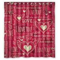 Valentinovo u stilu Ljubav srca Volite te tuš zavjesa vodootporna poliesterska tkanina za zavjese za