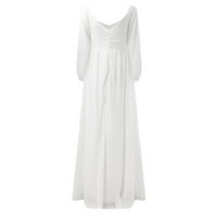 HFYIHGF Žene s ramena vjenčanice dugih rukava tulle morska haljina večernja maxi haljina ruffleweart