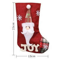 Božićne čarape Postavi božićne viseće torbe za ukras drveća Božićna ornament bombona torbica