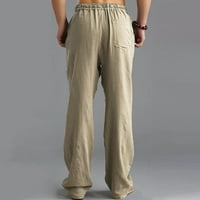 Outfmvch radne pantalone za muškarce Dukseri za muškarce Muške pantalone oprane pamučne lanene labave
