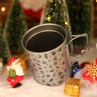 Monsiee Christmas Titanium Pot kampiranje kamping čaša za vodu sa poklopcem za kavu za kavu na otvorenom