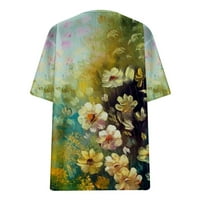 Patlollav Womens Majica Cleance Plus size Scenic Cvijeće Ispiši vrhove