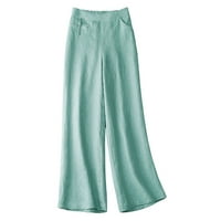 Airpow Clearence ženske elastične strugove casual pantalone čvrstog tanjura tanke pamučne konopske hlače