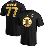 Muške fanatike markene Ray Bourque Black Boston Bruins Autentični hrpa umirovljeni naziv i broj majica