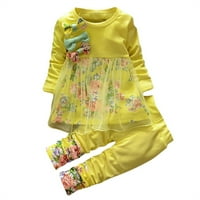 Dječja djeca Dječja djevojaka Cvjetna mreža Mrežna odjeća Torbe TOWS Haljine Hlače Set Outfits Set