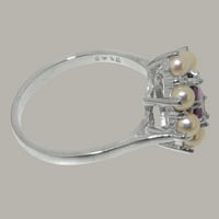 Britanci napravio 9k bijeli zlatni ametist i kultivirani prsten za biserne prsten ženske, opcije veličine