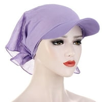 Jiaroswwei turbanski šešir čvrsta boja Suncade Wide Dim prozračni šal poklopac na otvorenom
