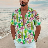 Havajski muški majica Kaktus Ispis kratkih rukava Smiješni uzorak majica rever gumb visokokvalitetna