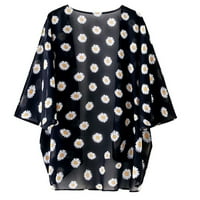 Prekrivači FESFESFES za žene Print Tops Šifonska plaža Kimono Long Cardigan bluza Shawl Tops Obuća