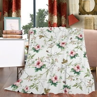Plišani pokrivač toplog cvijeća Fluffy pokrivač, pogodan za krevet kauč kauč kampovi