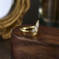 Sterling srebrni 14k žuti zlatni moissitni vjenčani prsten za žene za žene