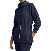 Turtleneck džemperi za žene dugih rukava rugajući otvor za jakne navodnice Plus veličine Tunic Split