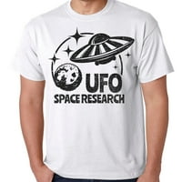Muška ufo svemirska istraživanja y bijela majica majica mali bijela