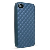 Skladišna kožna kožna kožna koža za Apple iPhone 4 4S - plava