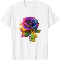 Ulje Boja slikanje ruže Ženska majica Grafički tiskani okrugli vrat majica Ležerne prilike jednostavne