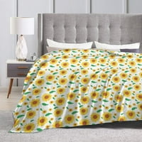 Prekrivač od runa za kauč, suncokretorni predložak cvjetni plišani plišani blaženi prekrivači i bacač za kauč, 80 x60