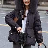 HGW kaputi za žene plus veličine Ženske čiste boje prema dolje kaputi s kapuljačom s kapuljačom tople