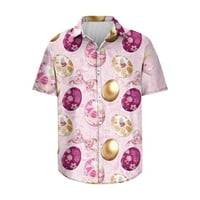 CLlios Hawaiian majice za muškarce Ljetna tropska košulja za tropske košulje od labavih kratkih rukava