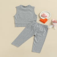 Jaweiw Toddler Kids Girls Outfit, bez rukava Sredstva za srce Tors Tors Tank + Elastična struka Hlače za hlače