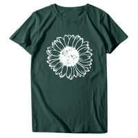 Gyouwnll Womens vrhovi Žene Ležerne prilike cvjetne tiskane kratke rukave O-izrez labavi majica bluza