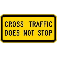 Preprečni promet ne zaustavlja znak upozorenja - - reflektirajući