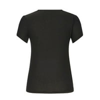 Ženske majice Ženska ležerna kreativna ispisa V-izrez Petal majica kratkih rukava crna m