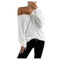 Ženske modne žene Ženske labave pulover s dugim rukavima s dugim rukavima V-izrez majica košulja zimske