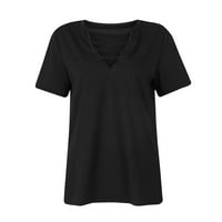 Ljetne žene izrezane duboki povremeni V-izrez Choker casual majica kratkih rukava Top bluza