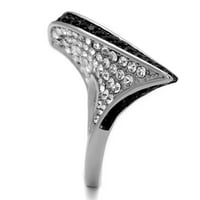Luxe nakit dizajnira ženska dva tona crna prstena od nehrđajućeg čelika od nehrđajućeg čelika sa čistim