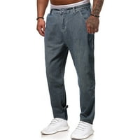 B91XZ muške traperice muške modne ležerne prilične čvrste kopče pantne pantalone pantalone plave boje, veličina XL