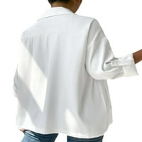 HAITE WOOD CLANK kaput okreću navratniku s dugim rukavima Kardigana dame tanka gornja odjeća White XL