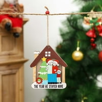 Božićni drveni užareni ukras božićni ukrasi Tree Božićna kuća ukras i visi