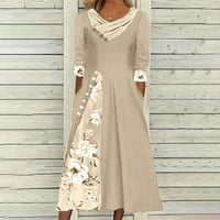 Žene Ljeto Print V-izrez 1 2Sleeve Džebovi za odmor Dress Hairy Haljina Flowy Haljina Golf Haljina Kawaii Haljina Fotografije Tunne haljina Tunička haljina