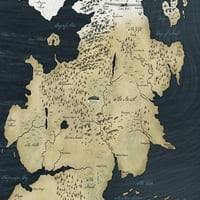Igra prijestolja Mapa - platnena ili štamparska zidna umjetnost