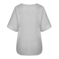 Shiusina Womens T majica Ležerne prilike Slatki čvrsti O-izrez kratkih rukava plus veličina Top majica