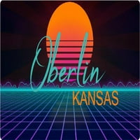 Oberlin Kansas Vinil Decal Stiker Retro Neon Dizajn