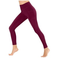 Ženska hip-dizanje visokog struka uska fitness bešavne joge hlače koje rade sportove fitness hlače crne
