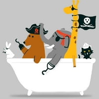 Pirate brod Muški atletski heather krem ​​grafički tee - Dizajn ljudi L