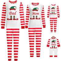 Obiteljski božićni pidžami Set za spavanje Sretan božićni ispisani beba-djeci-kućni ljubimac veličine 2-komadni gornji i hlače BodySuits Xmas PJS set