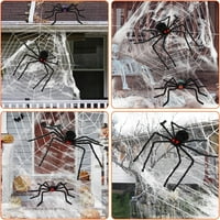Halloween Spider ukras paket, 4,1ft divovski pauk sa sablasnim zvukom + 2,5ft bljeskajući Spider + 12ft