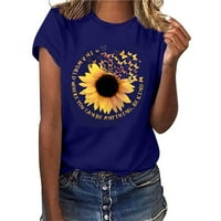 Žene žive od sunca ljubav Mjesec T košulje Teen Girl Slatka grafička majica Boho Tee Casual Short rukava